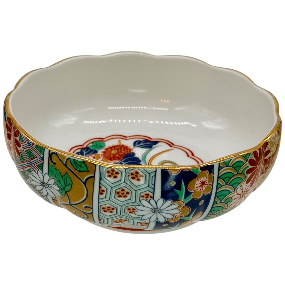 Arita Fine China Hand Decorated Imari‎ Reproduction Scalloped Bowl Made in Japan